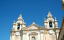マルタ島の古都　イムディーナの大聖堂と上弦の月