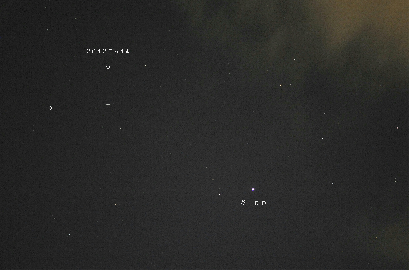 小惑星接近　2012DA14 2013.02.16  5:03:06  300mm　４秒