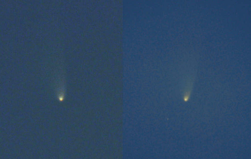 パンスターズ彗星　Ｃ/２０１１ Ｌ４　2013年３月１５日（左）、１６日（右）