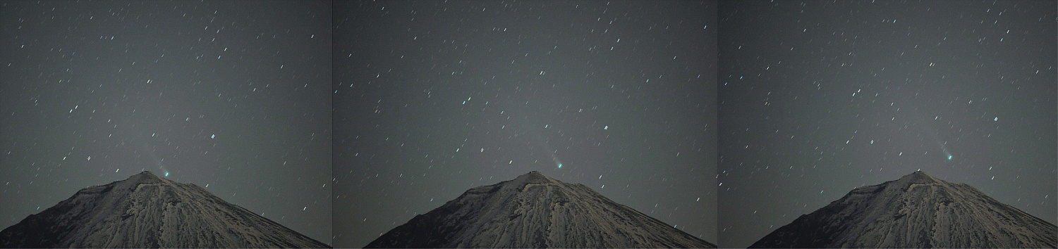 ラブジョイ彗星　富士山頂からの出現　2013.12.05　