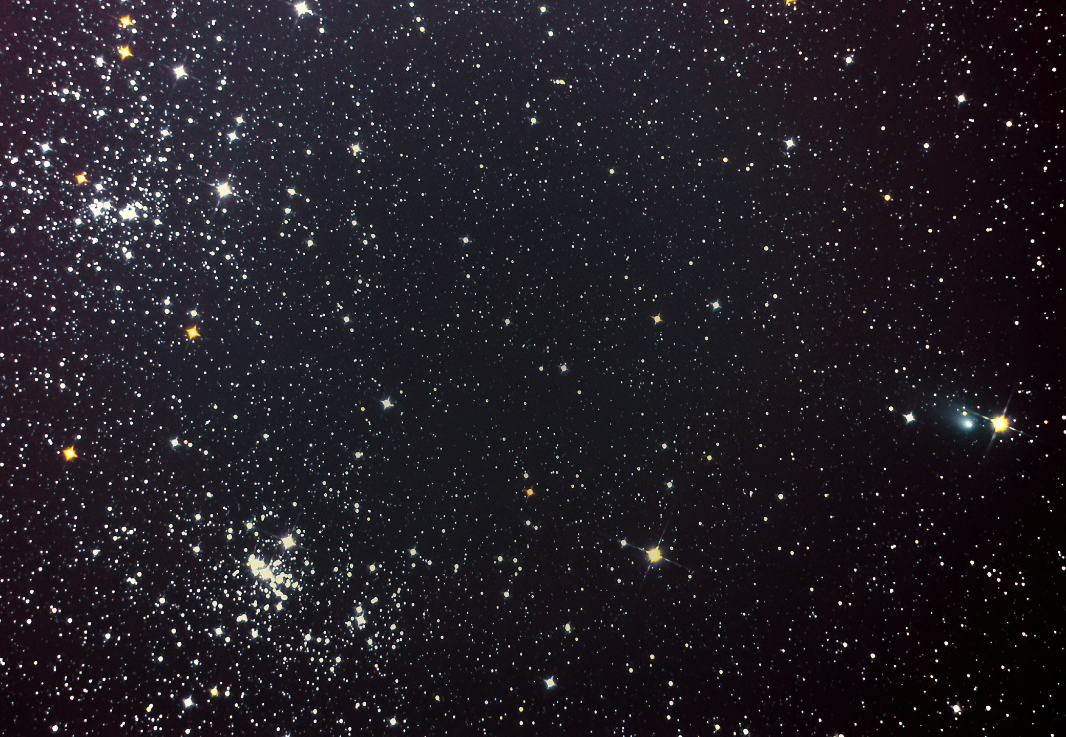 二重星団とパンスターズ彗星。（C/2017T2） 2020.01.30　pm19.50 吉原