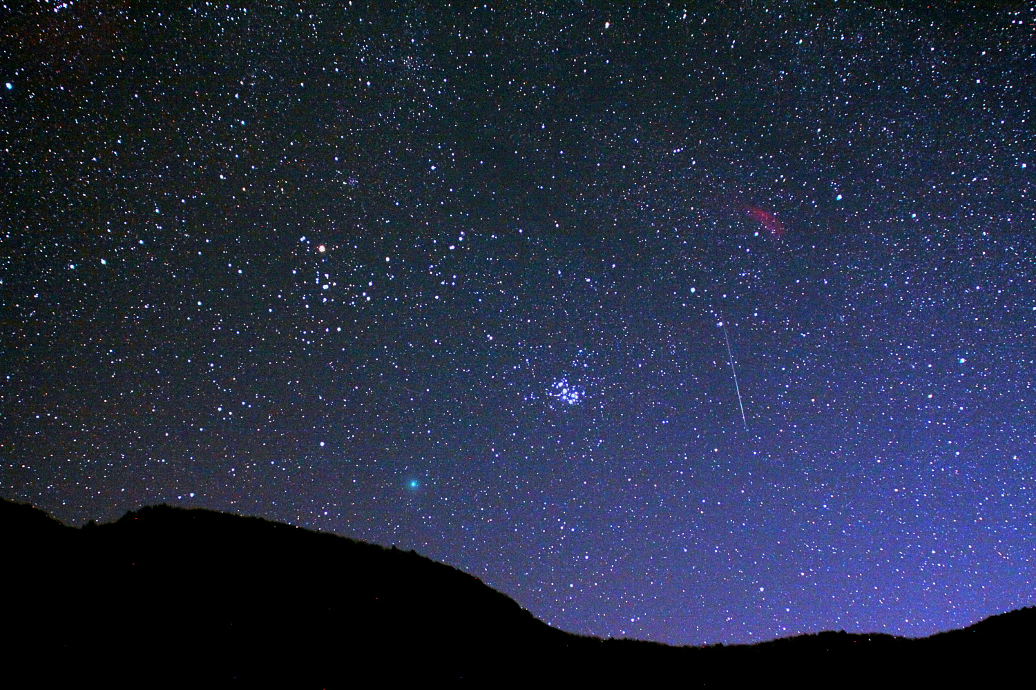 沈むウィルタネン彗星とふたご座流星　2018.12.15
