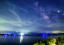 加茂湖の銀河と牡蠣棚の光　�U