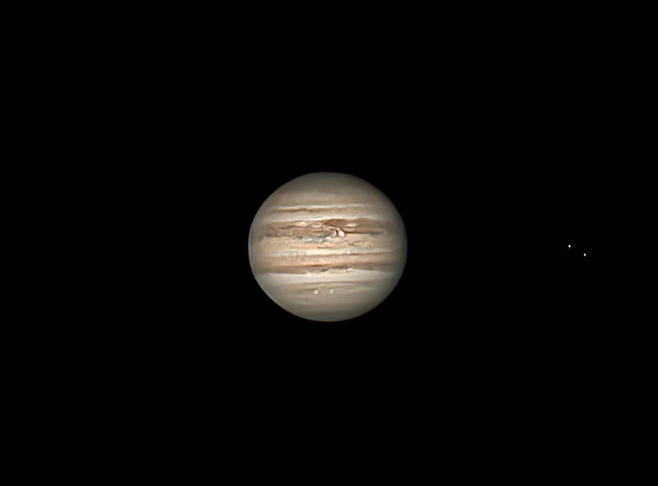 木星と衛星イオ（内側）、エウロパ（外側)　  2020.06.10