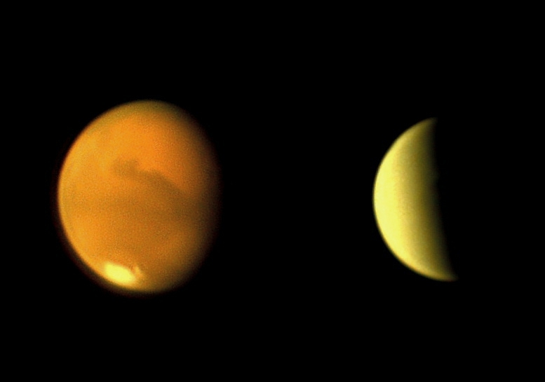 同一夜の火星、金星　C11　　　2020.08.10