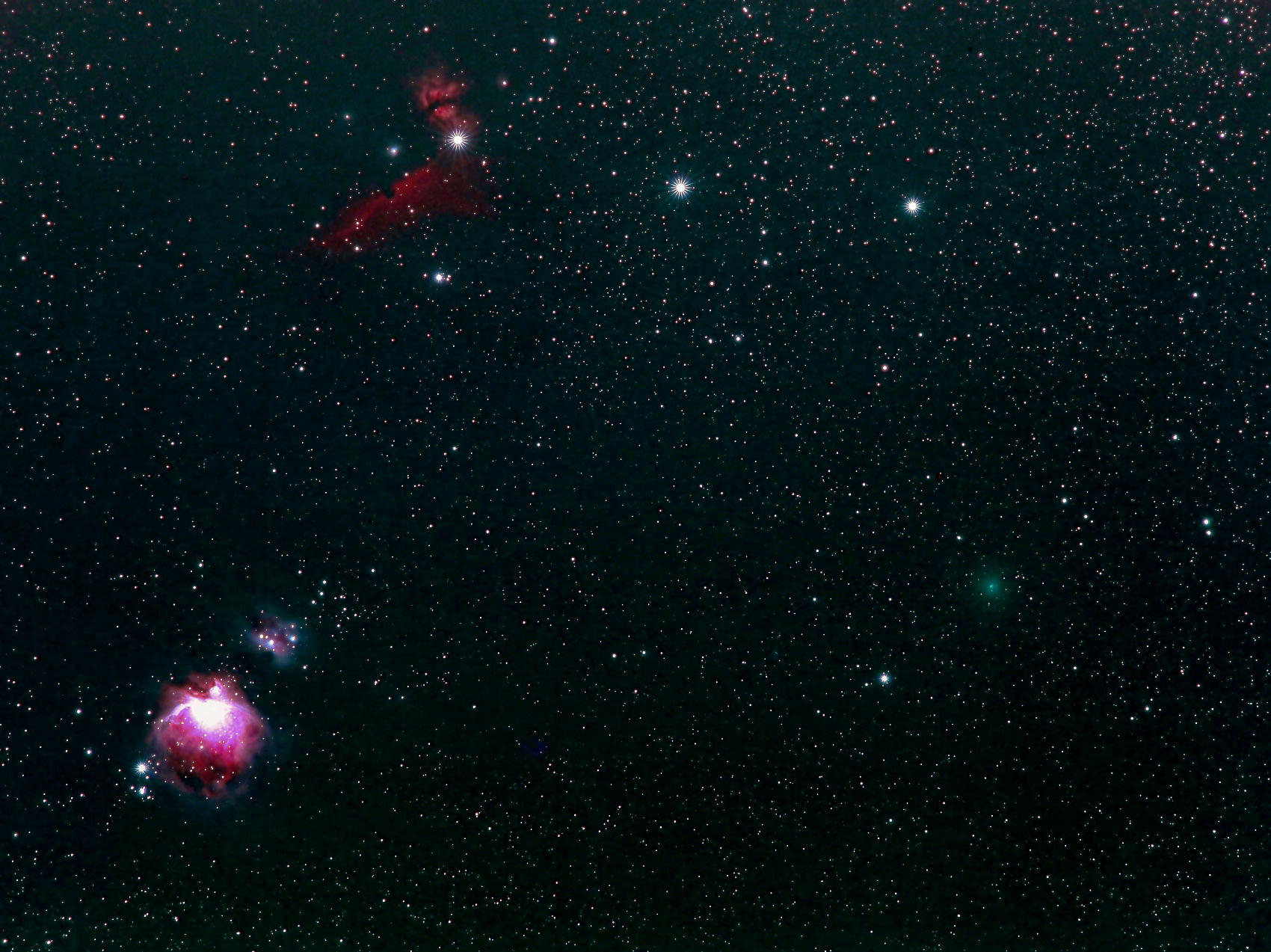 アトラス彗星M3とオリオン座　　180mm　　　　2020.11.10