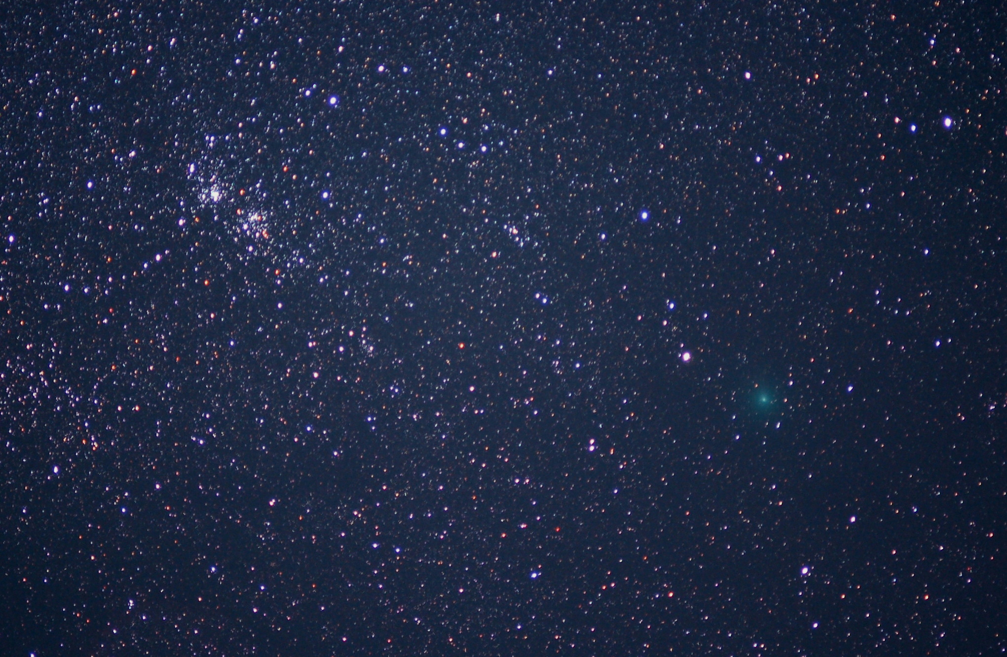 二重星団と１０３／Ｐハートレー彗星　2010.10.10　23：30