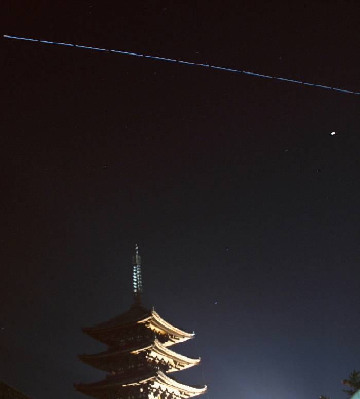 奈良　興福寺とISS　木星　２００９．１１．０７
