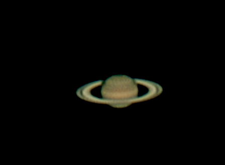 土星の環の変化(前写真より約1年後)　　２０１３年５月２１日